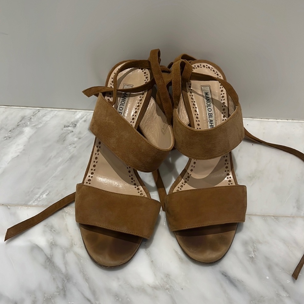 Manila Blahnik stack heel sandal